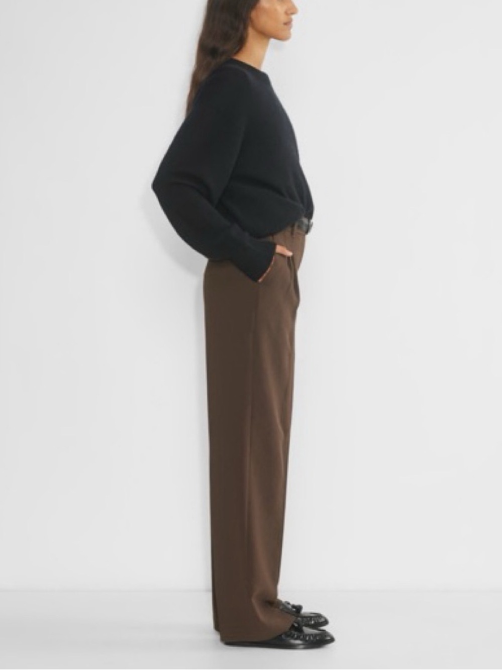 Aritzia The Effortless Pants Rich Mocha Brown size 4 - Picture 2 of 8